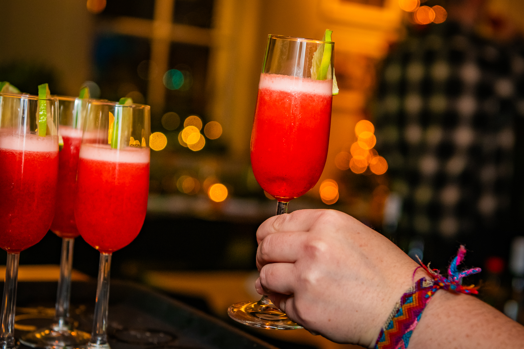 Welkomst cocktails op een kerstborrel bij De Utrechter